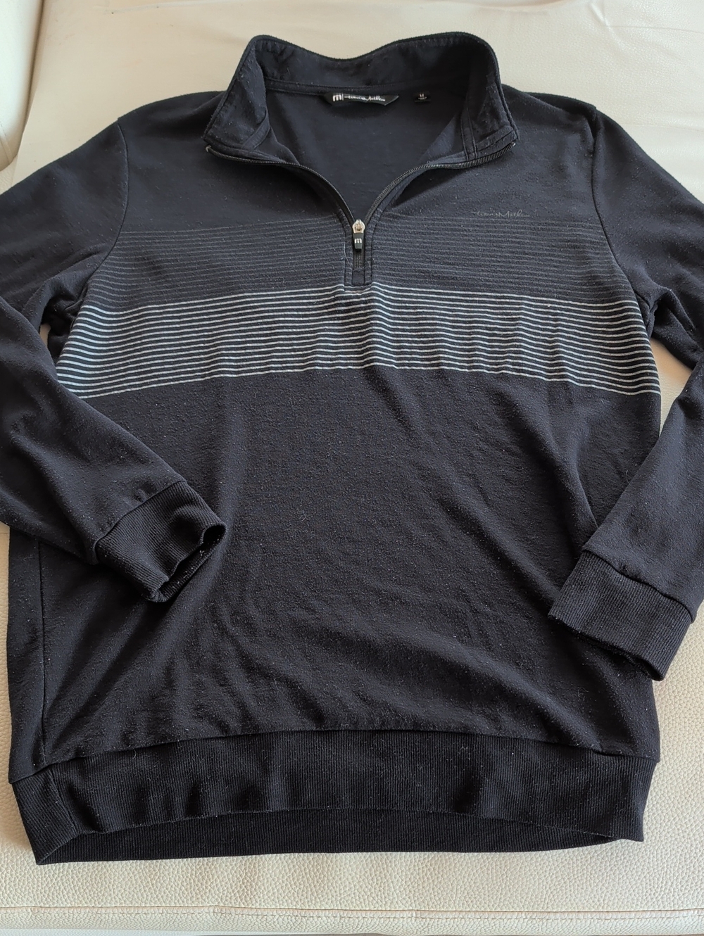 Travis Mathew Black Quarter-Zip Sweater